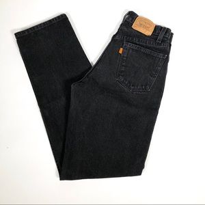 ♥️SOLD♥️Black Vintage Highwaisted Orange Tab Levis